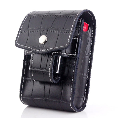 Crocodile Pattern Genuine Leather Cigarette Case Holder with Lighter Pocket  92812CR (C)